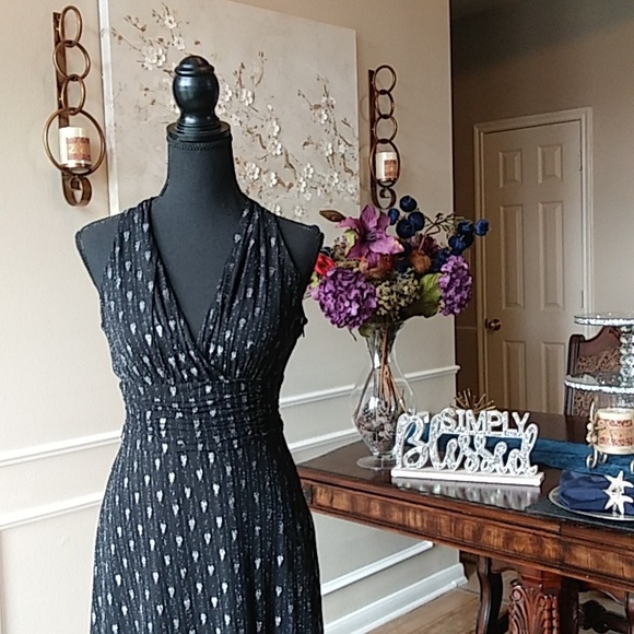 Evan Picone Black And Metallic Halter Cocktail Dress. Size 4 - Picture 5 of 17